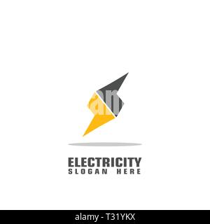Strom logo, einfaches Logo flaches Design, Logo für Unternehmen. Stock Vektor