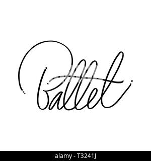 Handgezeichneten Schriftzug. Ballett Kalligraphie. Hand Made Abbildung Stockfoto