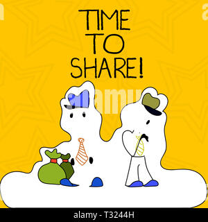 Wort schreiben Text Zeit zu teilen. Business foto Präsentation wenn Sie mit Freunden Familie teilen kostbare Momente Abbildung von zwei Männern, die mit ständigen Aufenthalt Stockfoto