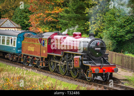 Die "Krabbe" Mogul Lokomotive bei Irwell Vale halt.. Die East Lancashire Eisenbahn. Stockfoto