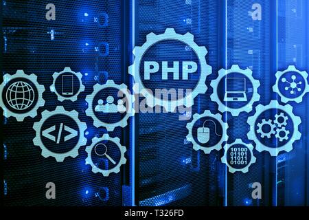 PHP Programmiersprache. Die Entwicklung Programmierung und Coding Technologies. Cyber Space Konzept. Stockfoto