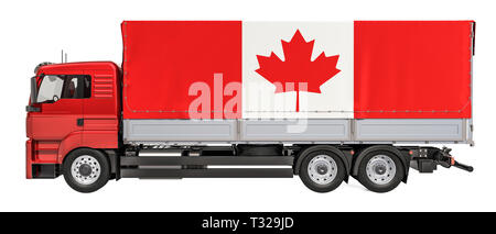 Cargo Lieferung in Kanada, 3D-Rendering auf weißem Hintergrund Stockfoto