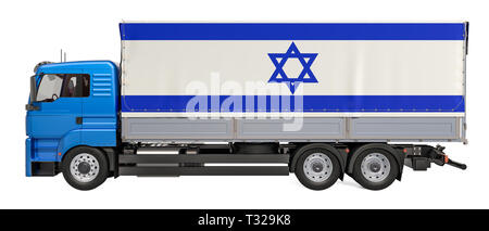 Cargo Lieferung in Israel, 3D-Rendering auf weißem Hintergrund Stockfoto