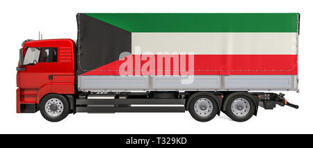 Cargo Lieferung in Kuwait, 3D-Rendering auf weißem Hintergrund Stockfoto