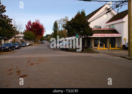 Fish & Chips Burger & Latte in Crescent Beach, Surrey, British Columbia Stockfoto