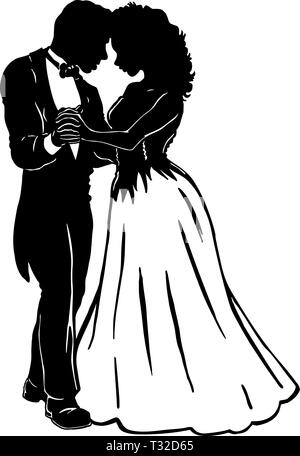 Prom Paar Vector Illustration Stock Vektor