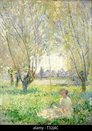 Claude Monet (Französisch, 1840-1926), Frau sitzt unter der Weiden, 1880, Öl auf Leinwand, Chester Dale Sammlung Stockfoto