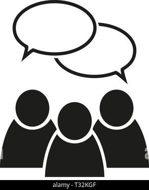 Einfache Leute, die Diskussion Symbol flachbild Vektor Stock Vektor