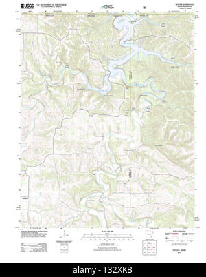 USGS TOPO Karte Arkansas AR Denver 20120105 TM Wiederherstellung Stockfoto