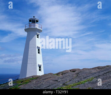 Kanada, Neufundland, Signal Hill National Historic Site, Cape Spear Leuchtturm, im Jahre 1836 erbaut, befindet sich in der östlichsten Punkt in Nordamerika. Stockfoto