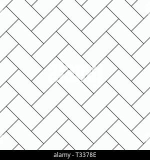 Fischgrat Parkettboden nahtlose Muster. Umrisse vintage Holzboden. Wiederkehrende geometrische Fliesen. Monochromen vector Hintergrund. Stock Vektor