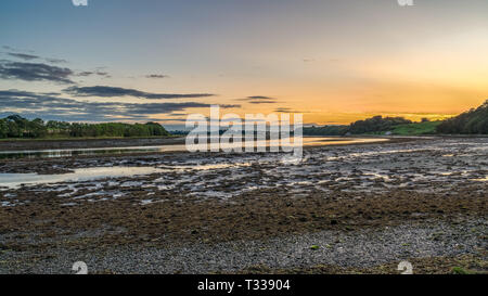 Abends am Fluss Tweed in der Nähe von Berwick-upon-Tweed in Northumberland, England, Großbritannien Stockfoto