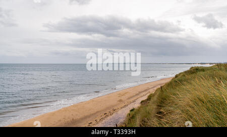 Nordsee Küste und Strand in der Nähe des Druridge Bay in Northumberland, England, Großbritannien Stockfoto