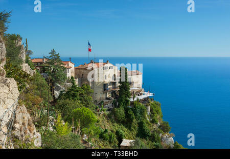 Die französischen Küsten Dorf Eze an der Côte d'Azur an der Mittelmeerküste von Frankreich Osten von Nizza Stockfoto