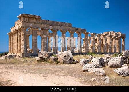 Ruinen des antiken Tempel von Selinunte, Sizilien, Italien - die grösste archäologische Park in Europa. Stockfoto