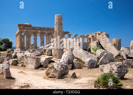 Ruinen des antiken Tempel von Selinunte, Sizilien, Italien - die grösste archäologische Park in Europa. Stockfoto