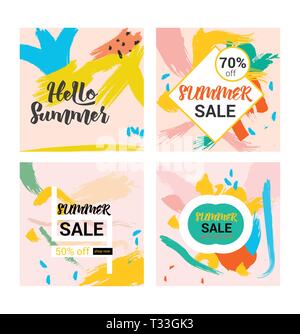 Memphis Sommer hand Zeichnen und Geometrie pattern Design Collection. Für Plakate, Broschüren, Plakate, Abdeckungen und Banner verwendet. Stock Vektor