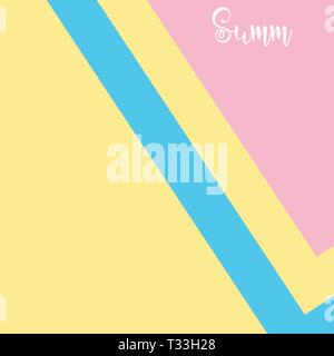 Summer Sale Hintergrund mit Blatt Memphis Stil. Für Social Media und Mobile Apps verwendet. 80, 90 Stil, Poster. Banner, Flyer, Broschüre, Leicht bearbeitbar Stock Vektor