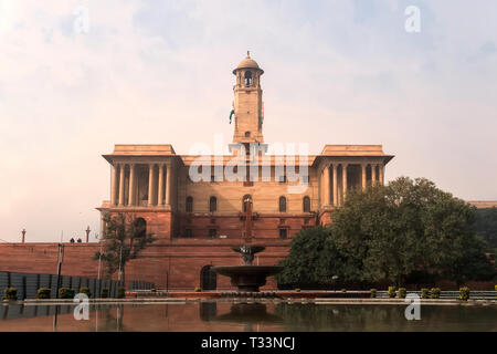 Beleuchtete Präsidenten Haus in Indien. Rashtrapati Bhavan Stockfoto