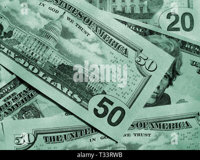 Grüne abstrakte Geld Hintergrund von Dollar USA Stockfoto