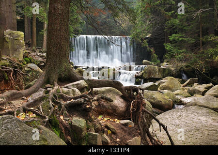 Wild Wasserfall im Riesengebirge in der Nähe von Karpacz. Polen Stockfoto