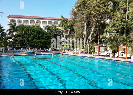 Cartagena Kolumbien, Bocagrande, Hotel Caribe, Hotel, Poolbereich, gehobener Luxus, Gast, COL190121108 Stockfoto