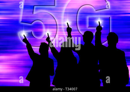 5G-Netzwerk - die Touchable super high-speed, die für alle gemacht - 5 G konzeptionelle Stockfoto