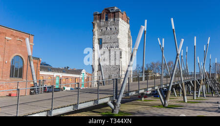 Panorama von einer Brücke und Kletterwand in Gronau, Deutschland Stockfoto