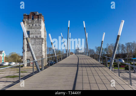 Brücke und Kletterwand in Gronau, Deutschland Stockfoto