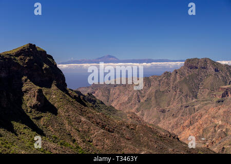 Berg Tiede auf Teneriffa von Tejeda auf Gran Canaria auf den Kanarischen Inseln Stockfoto