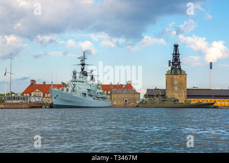 Zentrale Pförtnerloge im ehemaligen Hafen Naval Base Nyholm, Kopenhagen, Dänemark. Stockfoto