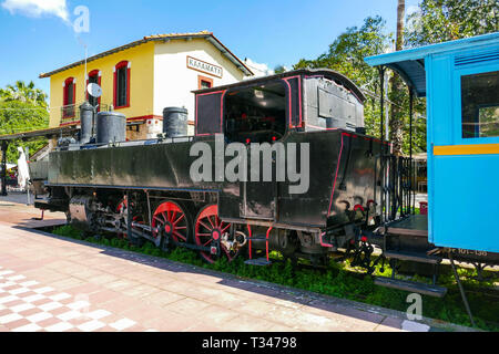 Alte Dampfzüge in Museum, Kalamata, Peleponnese, Griechenland, griechische Stockfoto