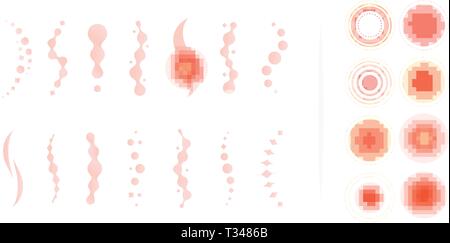 Rückenschmerzen. Rückenschmerzen abstract Vector Icons. Medizinische ungewöhnliche isoliert Infografik Elemente. Vector Illustration Stock Vektor