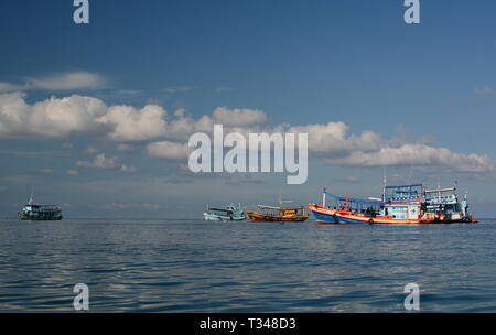 Fischerboote. Mae Haad Bay. Koh Tao. Provinz Surat Thani. Thailand Stockfoto