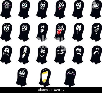 Cute ghost Silhouetten. Halloween set Stock Vektor
