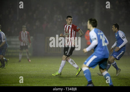 DAVID PARKHOUSE von Derry City FC während der airtricity League Befestigung zwischen Finn Harps FC & Derry City FC im Finn Park, Ballybofey Stockfoto