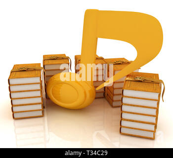 Musik Noten und Bücher. 3D-Rendering Stockfoto