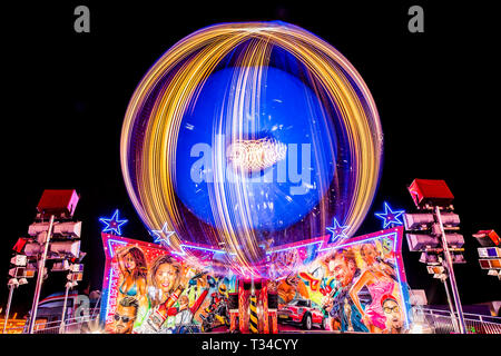 Scary night-ride am Great Dorset Steam Fair UK Stockfoto