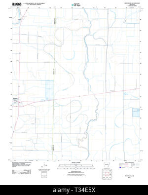 USGS TOPO Karte Arkansas AR Montrose 20110809 TM Wiederherstellung Stockfoto