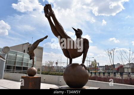 Ankara, Türkei. 6 Apr, 2019. Einen Überblick über die Rekonstruktion des "Skulptur Ausstellung von mexikanischen Bildhauer und Maler Jorge Marin. Credit: Altan Gochre/ZUMA Draht/Alamy leben Nachrichten Stockfoto
