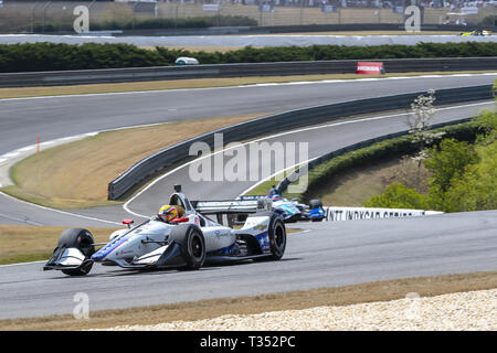 Birmingham, Alabama, USA. 6 Apr, 2019. BEN HADLEY (63) von England geht durch die Drehungen während der Praxis für das Honda Indy Grand Prix von Alabama in Barber Motorsports Park in Birmingham, Alabama. (Bild: © Walter G Arce Sr Asp Inc/ASP) Stockfoto