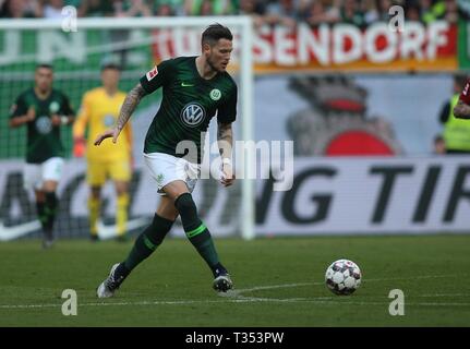 Wolfsburg, Deutschland. 06 Apr, 2019. firo: 06.04.2019 Fußball, 1.Bundesliga, Saison 2018/2019 VfL Wolfsburg - Hannover 96, einzelne Maßnahmen, Daniel GINCZEK, VfL Wolfsburg, ganze Zahl, | Nutzung der weltweiten Kredit: dpa/Alamy leben Nachrichten Stockfoto