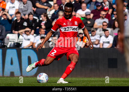 Swansea, Großbritannien. 06 Apr, 2019. John Obi Mikel von Middlesbrough in Aktion gegen Swansea City. EFL Skybet Meisterschaft übereinstimmen, Swansea City v Middlesbrough in der Liberty Stadium in Swansea am Samstag, den 6. April 2019. Dieses Bild dürfen nur für redaktionelle Zwecke verwendet werden. Nur die redaktionelle Nutzung, eine Lizenz für die gewerbliche Nutzung erforderlich. Keine Verwendung in Wetten, Spiele oder einer einzelnen Verein/Liga/player Publikationen. pic von Lewis Mitchell / Andrew Orchard sport Fotografie/Alamy Live news Credit: Andrew Orchard sport Fotografie/Alamy leben Nachrichten Stockfoto