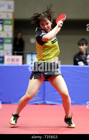 Miu Hirano (JPN), 32. LION ITTF-attu Cup Yokohama 2019 Damen Einzel 1. Stufe an der Yokohama kulturellen Gymnasium, Kanagawa, Japan. Credit: Naoki Nishimura/LBA SPORT/Alamy leben Nachrichten Stockfoto