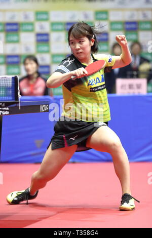 Miu Hirano (JPN), 32. LION ITTF-attu Cup Yokohama 2019 Damen Einzel 1. Stufe an der Yokohama kulturellen Gymnasium, Kanagawa, Japan. Credit: Naoki Nishimura/LBA SPORT/Alamy leben Nachrichten Stockfoto