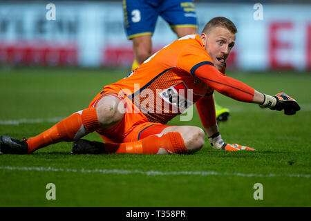 Westerlo, Belgien. 06 Apr, 2019. Koen Van Langendock von Westerlo während der Jupiler Pro League Play-off 2 Gruppe A Match (Tag 3) zwischen Westerlo und STVV am April 6th, 2019 in Westerlo, Belgien. Credit: Pro Schüsse/Alamy leben Nachrichten Stockfoto