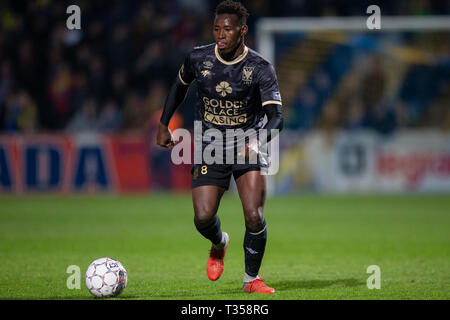 Westerlo, Belgien. 06 Apr, 2019. Mamadou Sylla der STVV während der Jupiler Pro League Play-off 2 Gruppe A Match (Tag 3) zwischen Westerlo und STVV am April 6th, 2019 in Westerlo, Belgien. Credit: Pro Schüsse/Alamy leben Nachrichten Stockfoto