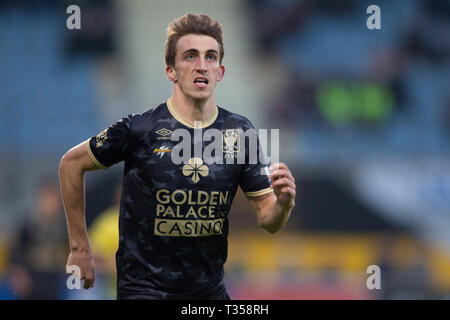 Westerlo, Belgien. 06 Apr, 2019. Alexis de Sart Der STVV während der Jupiler Pro League Play-off 2 Gruppe A Match (Tag 3) zwischen Westerlo und STVV am April 6th, 2019 in Westerlo, Belgien. Credit: Pro Schüsse/Alamy leben Nachrichten Stockfoto