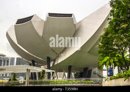 Singapur, Südostasien - Dezember 15, 2018: Kunst Wissenschaft Museum innerhalb des integrierten Resort Marina Bay Sands in der Innenstadt gelegen, Singapur. Stockfoto