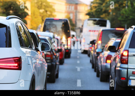 Stau in Hamburg Stockfoto